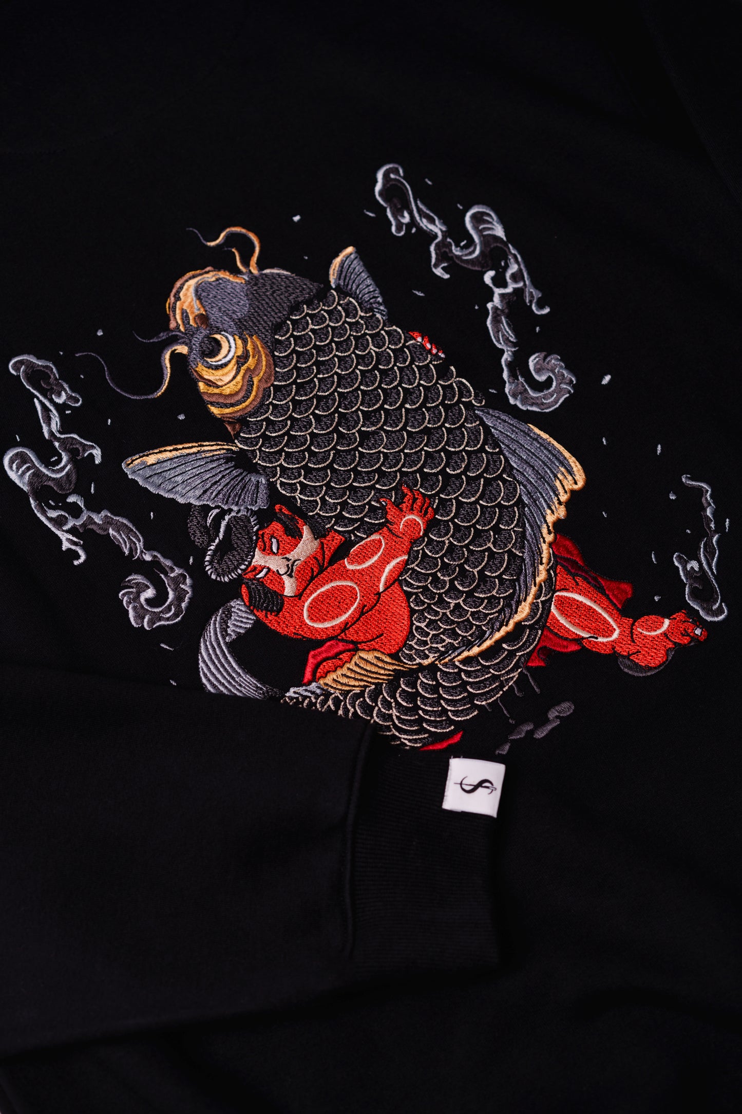 Kintaro vs Great Carp Embroidered Heavy Hoodie