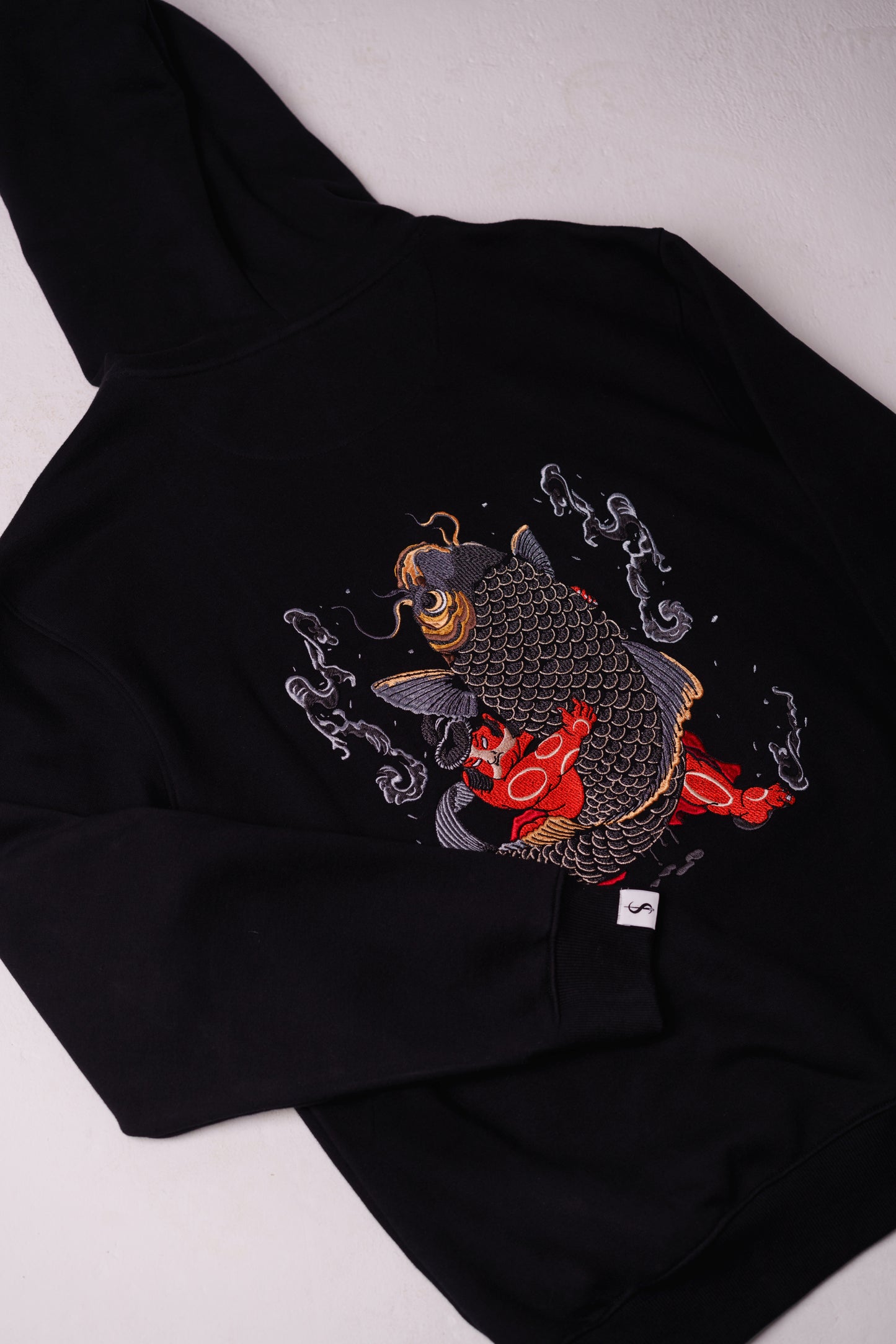 Kintaro vs Great Carp Embroidered Heavy Hoodie