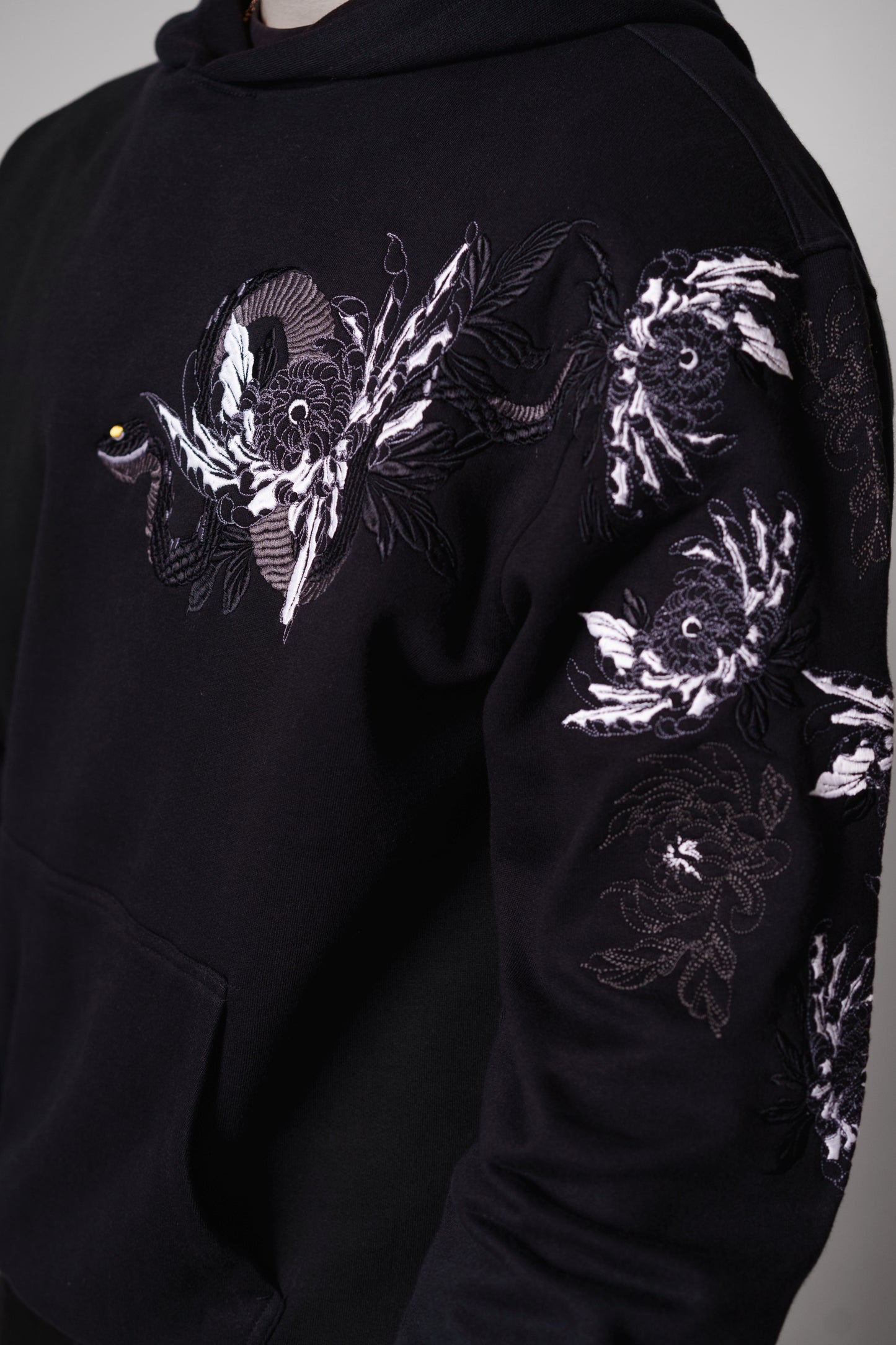 Black Mamba Embroidered Heavy Hoodie