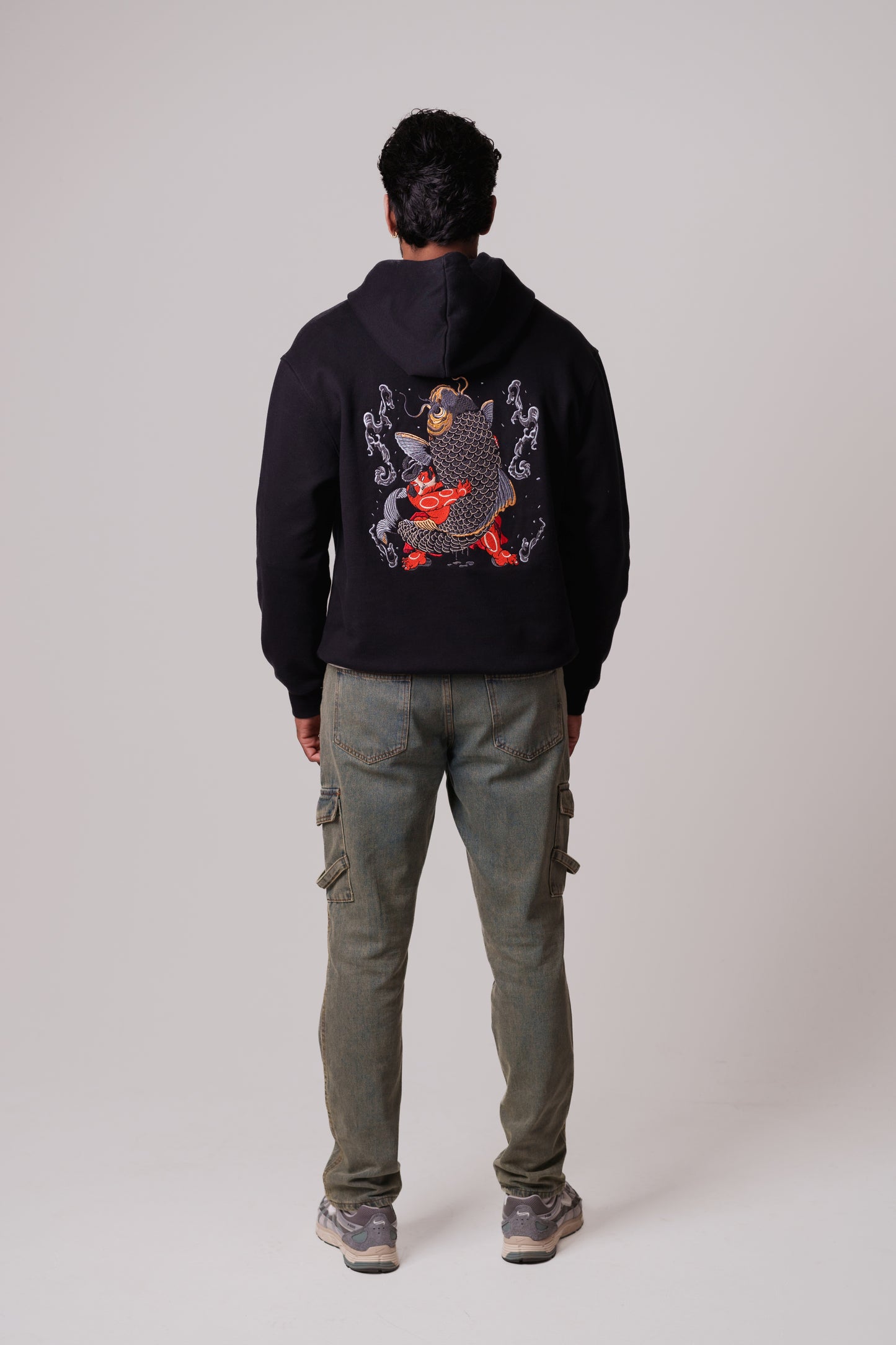 Kintaro vs Great Carp Embroidered Heavy Hoodie