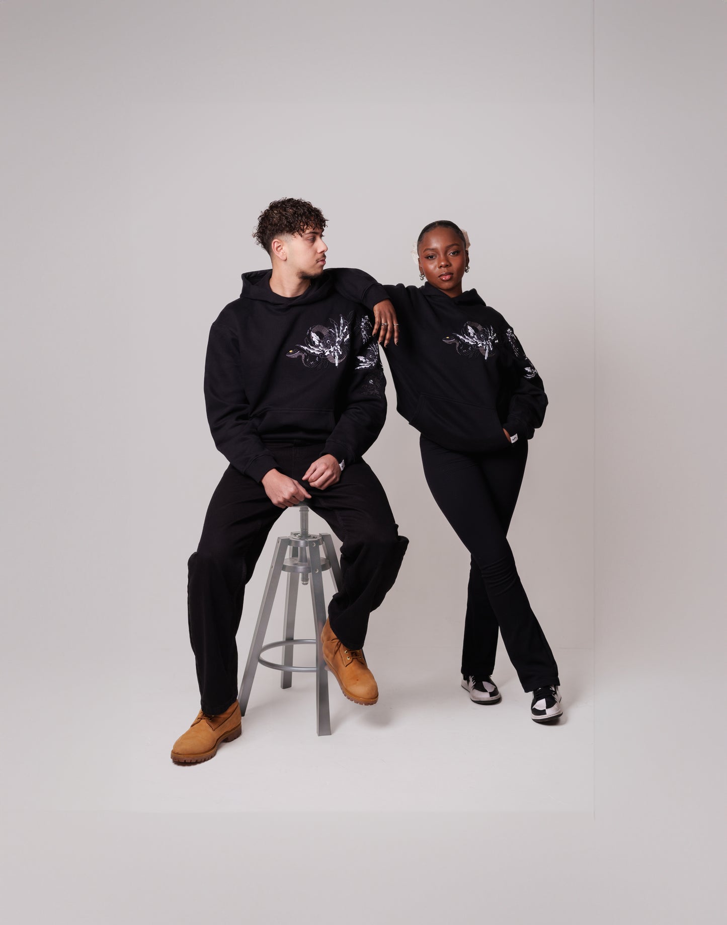 Black Mamba Embroidered Heavy Hoodie