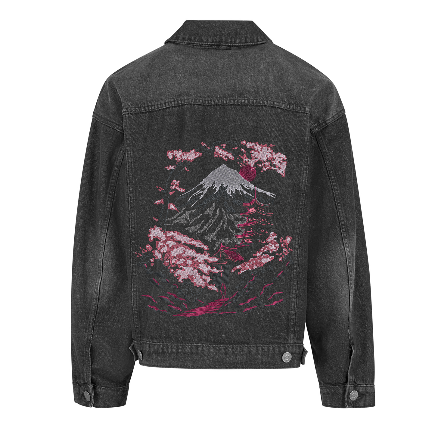 Mount Fuji Embroidered Heavy Denim Jacket