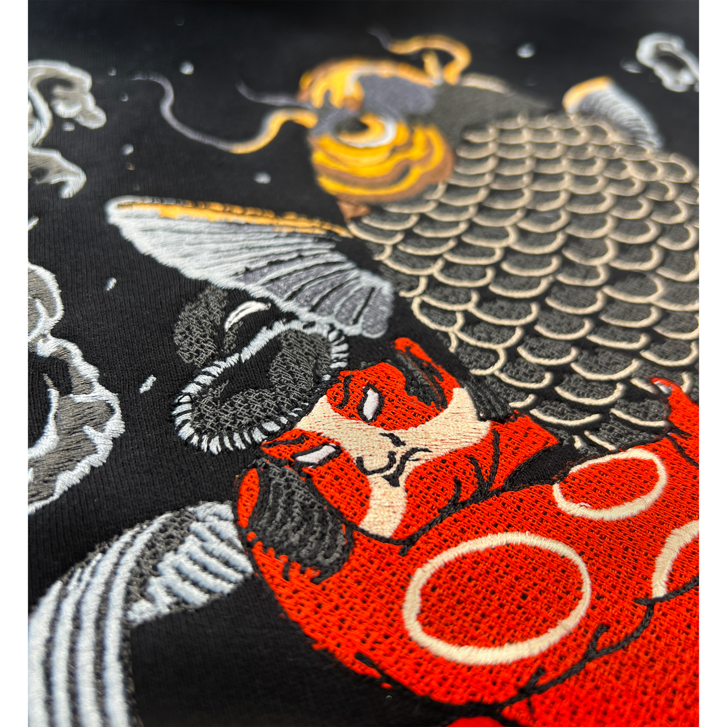 Kintaro vs Great Carp Embroidered Heavy Hoodie