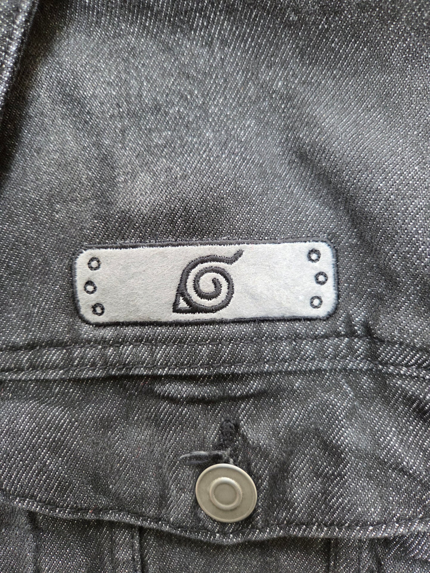 Might Guy Embroidered Boxy Denim Jacket |  Naruto Shippuden