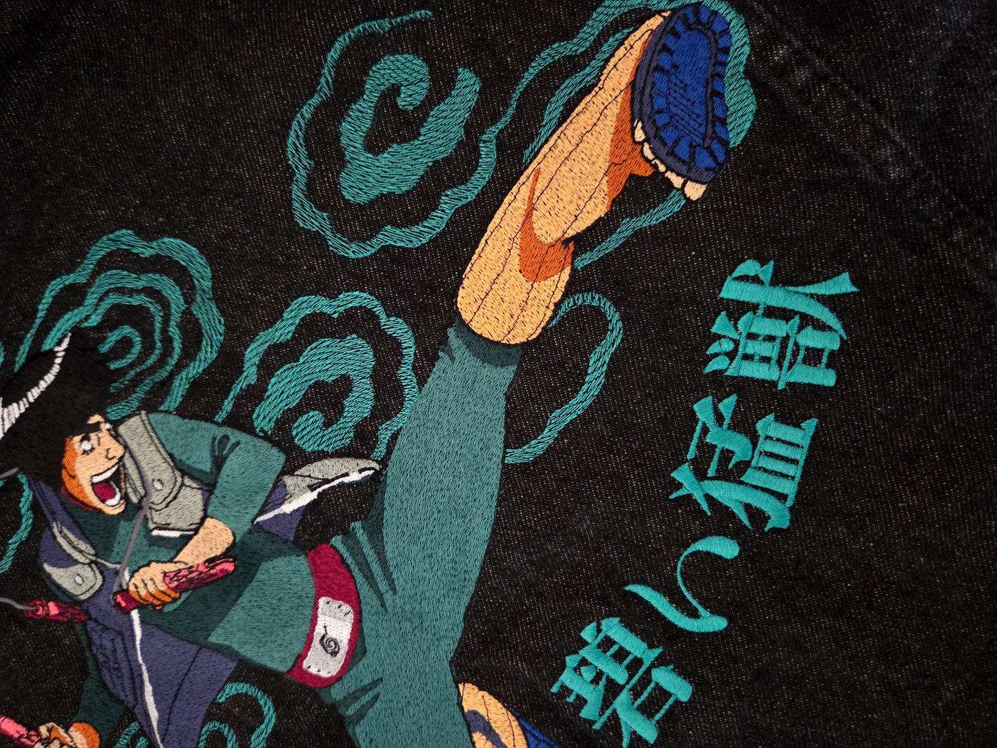 Might Guy Embroidered Boxy Denim Jacket |  Naruto Shippuden