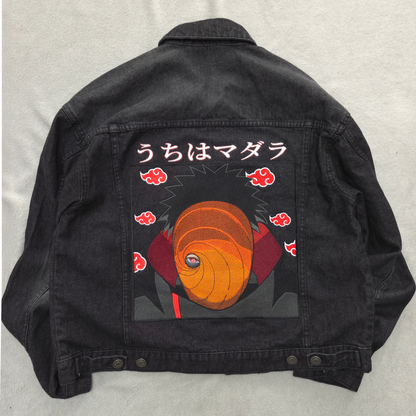 Tobi | Madara Embroidered Boxy Denim Jacket |  Naruto Shippuden