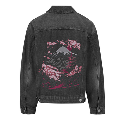 Mount Fuji Embroidered Heavy Denim Jacket