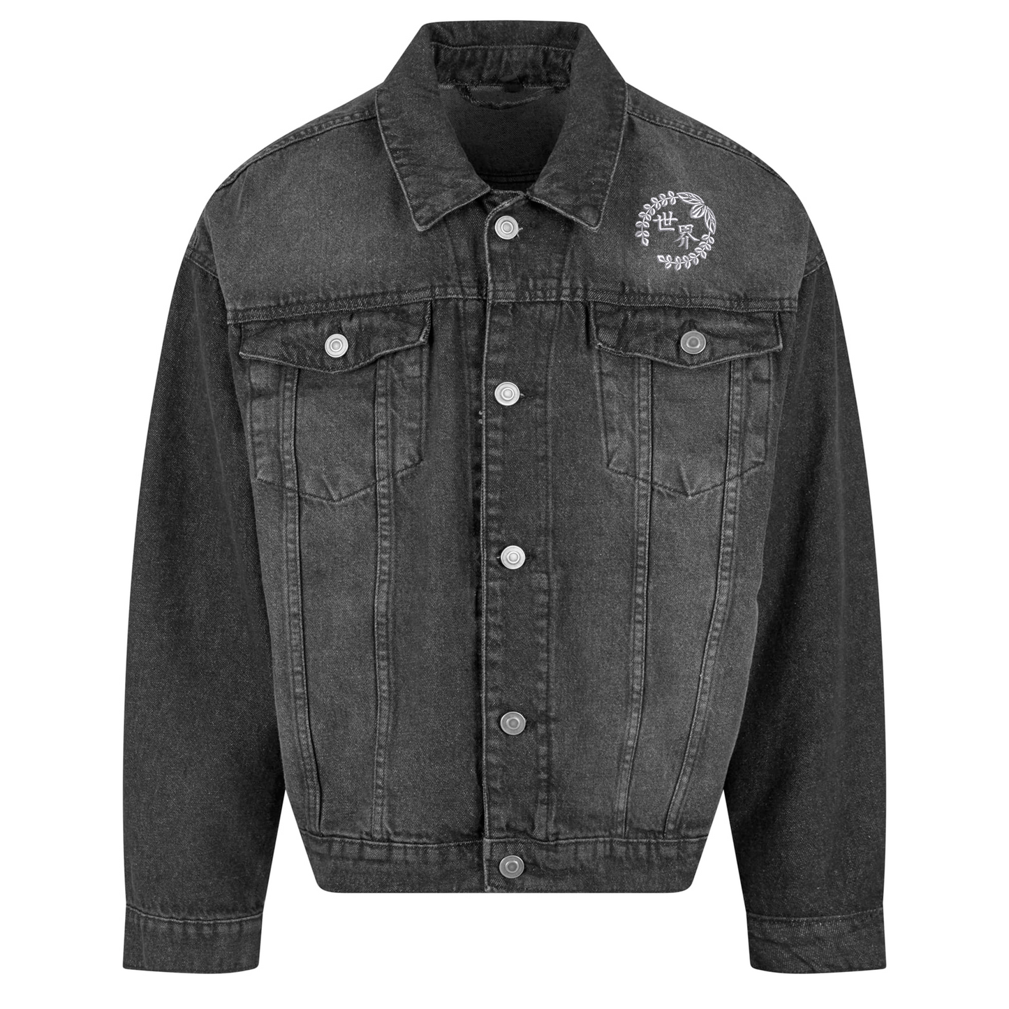 Mount Fuji Embroidered Heavy Denim Jacket