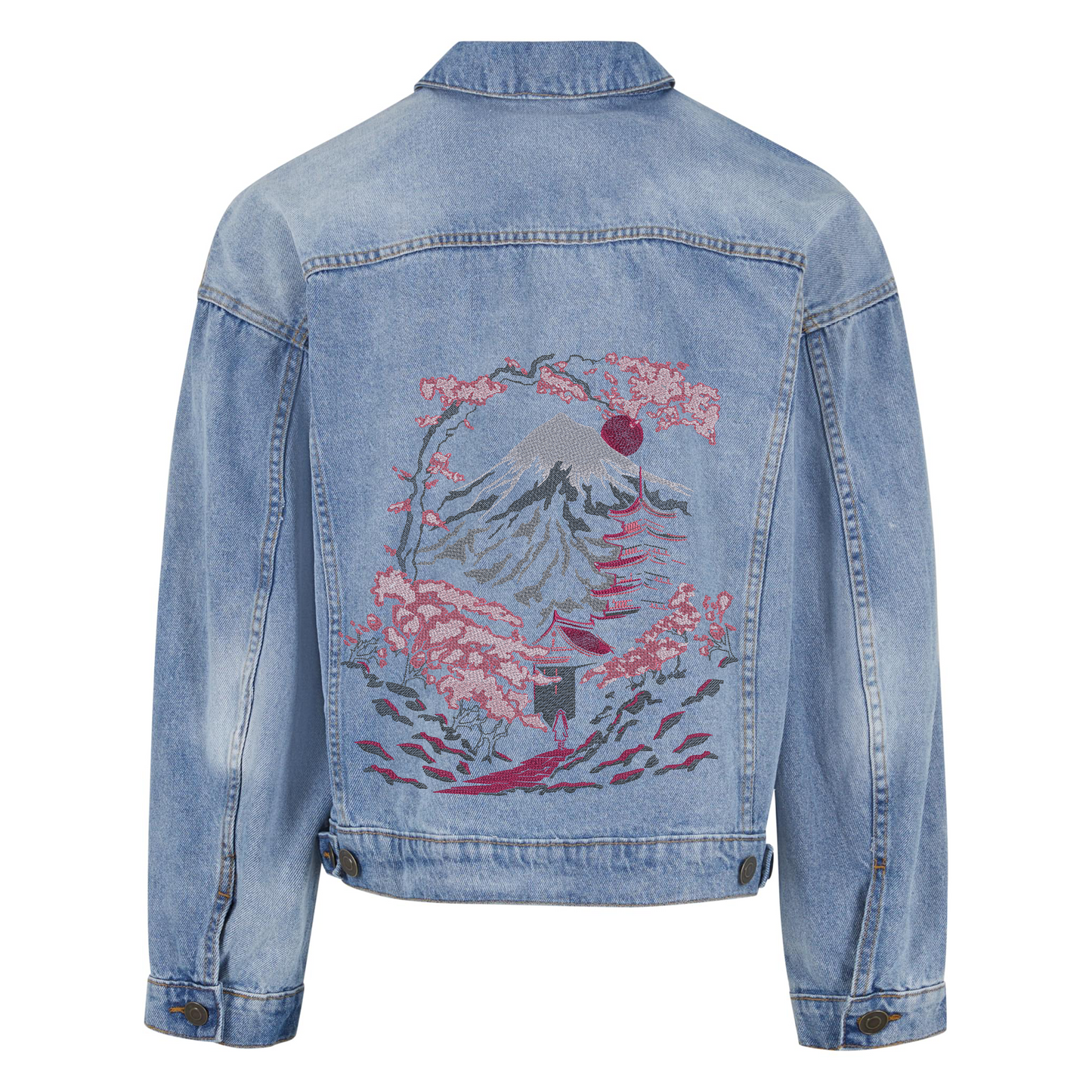 Mount Fuji Embroidered Heavy Denim Jacket