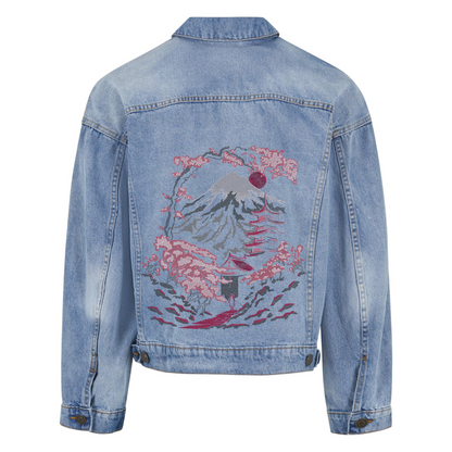 Mount Fuji Embroidered Heavy Denim Jacket