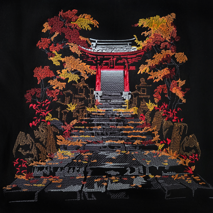 Heaven Torii Gate Embroidered Heavy Hoodie