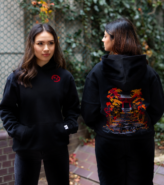 Heaven Torii Gate Embroidered Heavy Hoodie